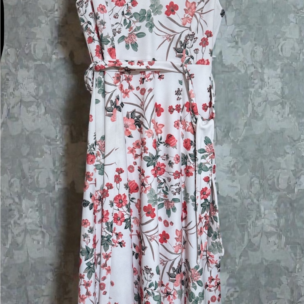 Calvin Klein Floral Dress in Pink and Green